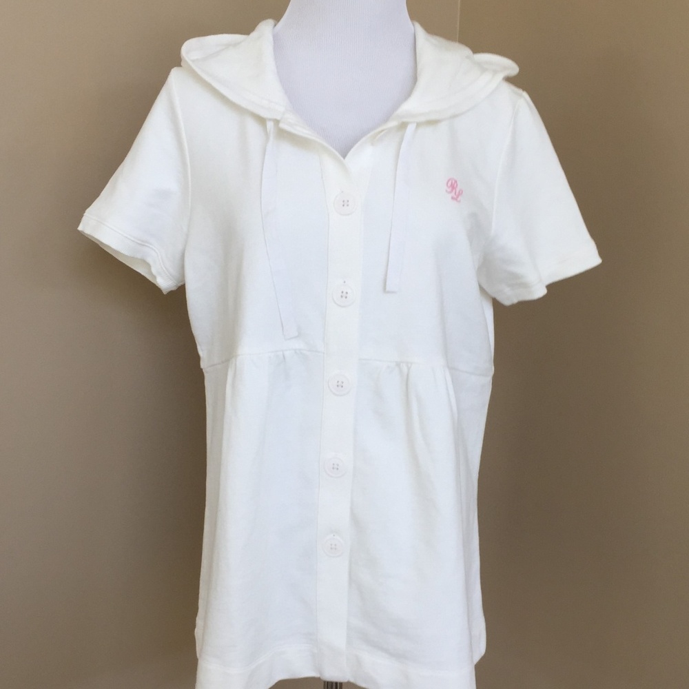 Polo Jean Co White cotton knit top. UNWORN